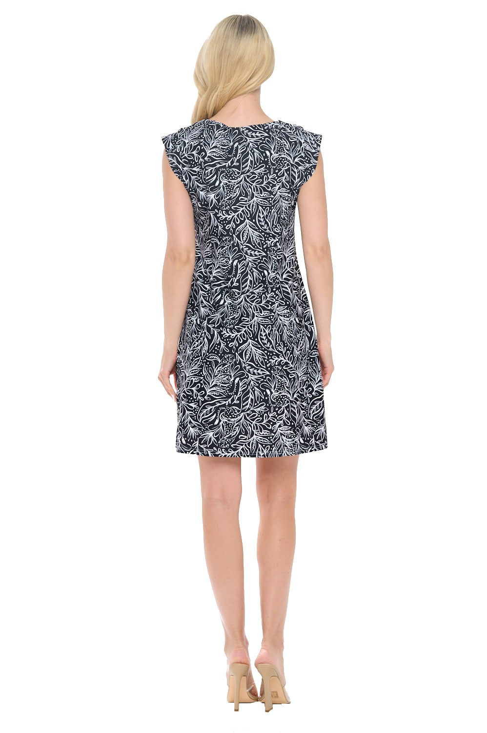 Midnight Garden Flutter Sleeve Dress