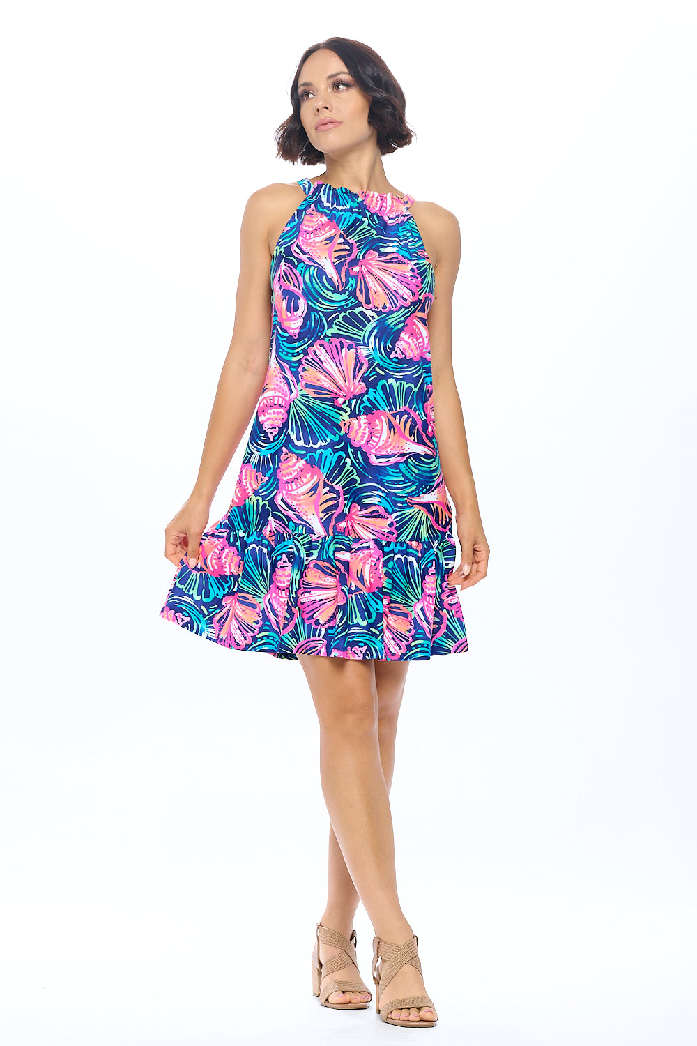 Tropical Breeze Ruffle Hem Dress