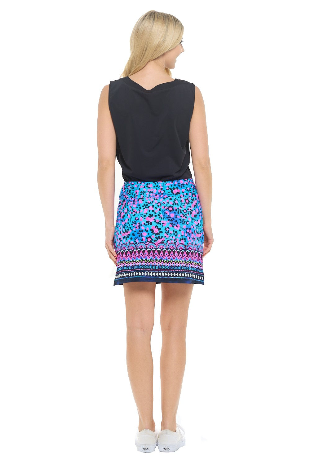 Printed Border Skort with Pockets