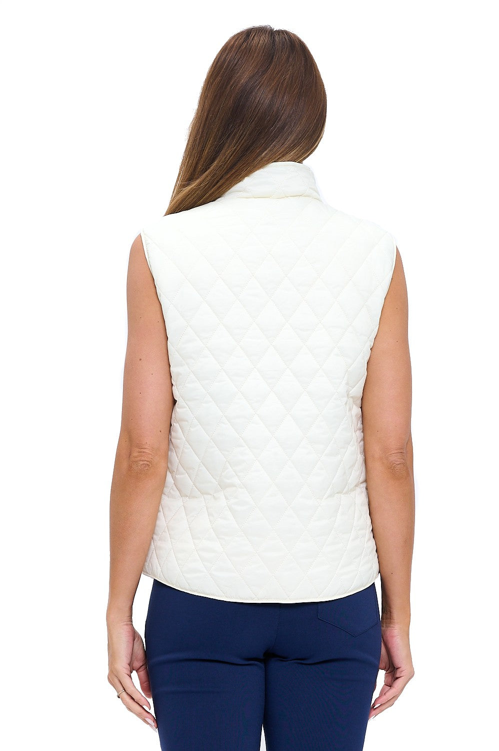 Classic Quilted Vest with Gold Zip