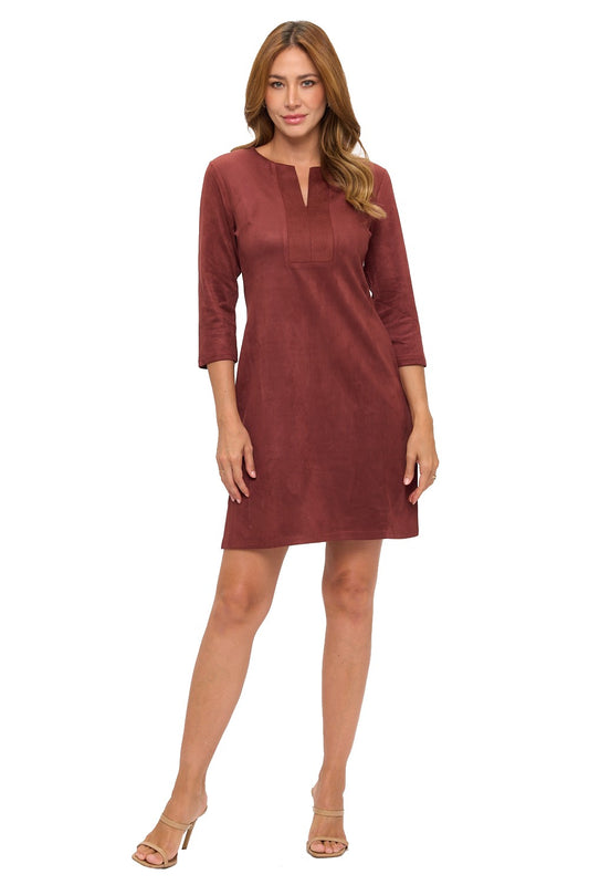 Sophisticated Rustic Shift Dress with Pockets