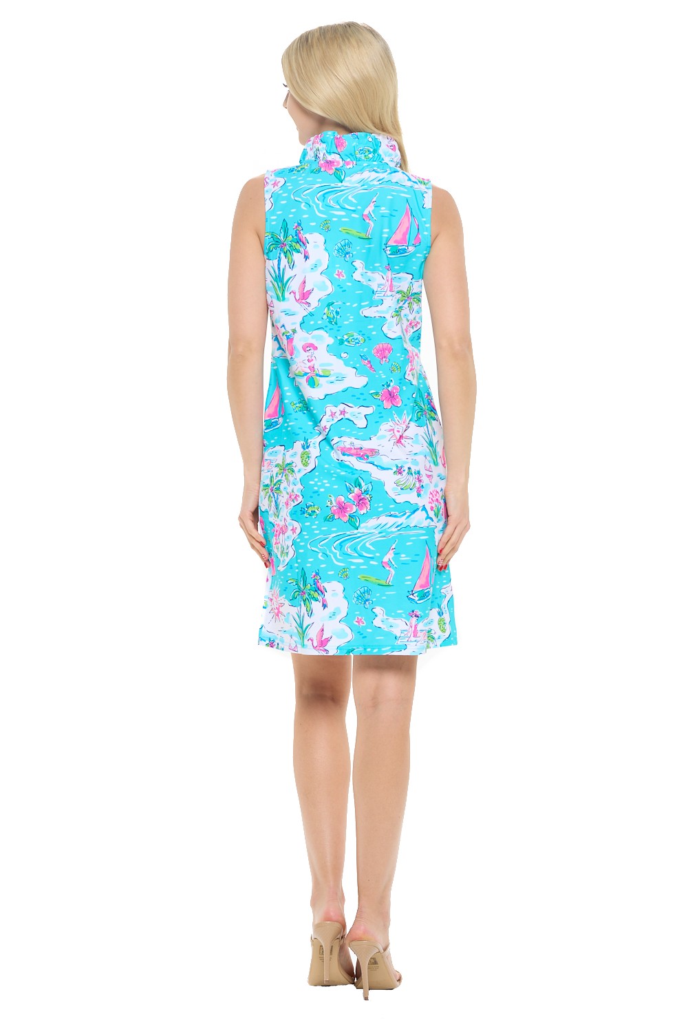Tropical Paradise Sleeveless Shift Dress