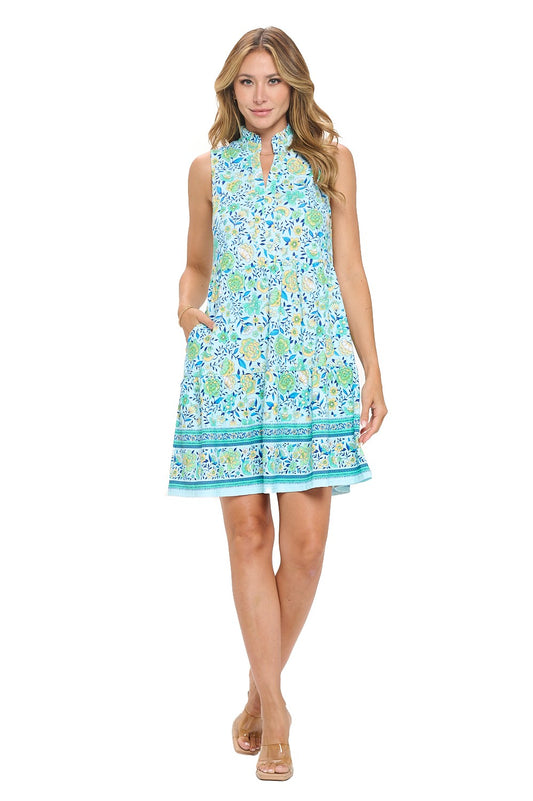 Ocean Bloom Sleeveless Dress