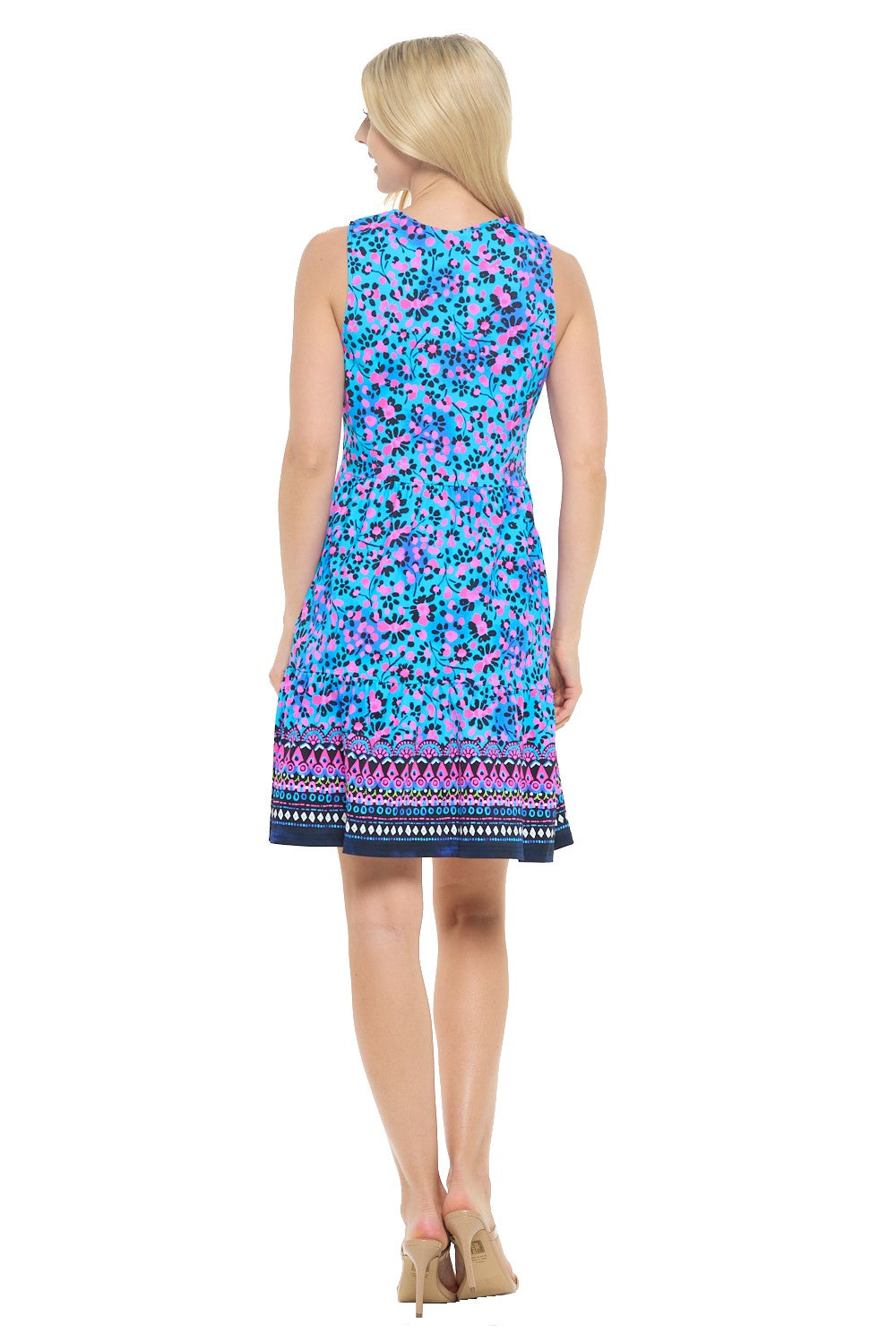 Vibrant Sleeveless A-Line Dress