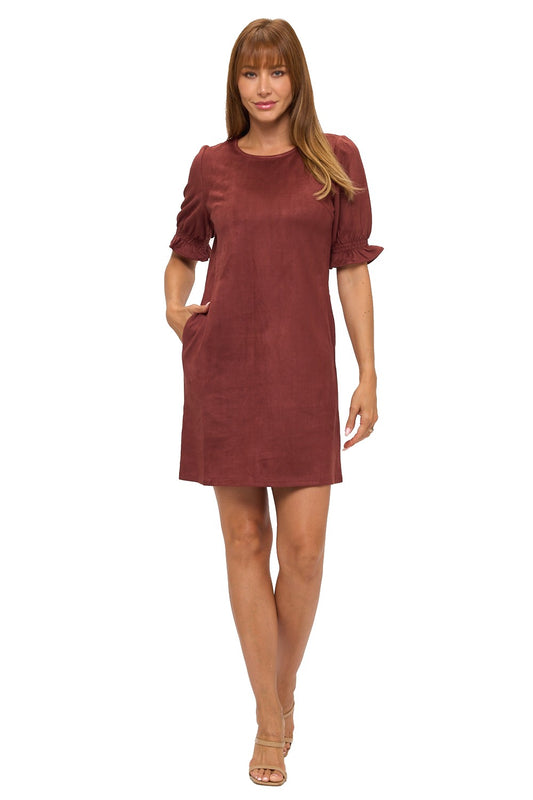 Rust Bliss Ruffle Sleeve Dress