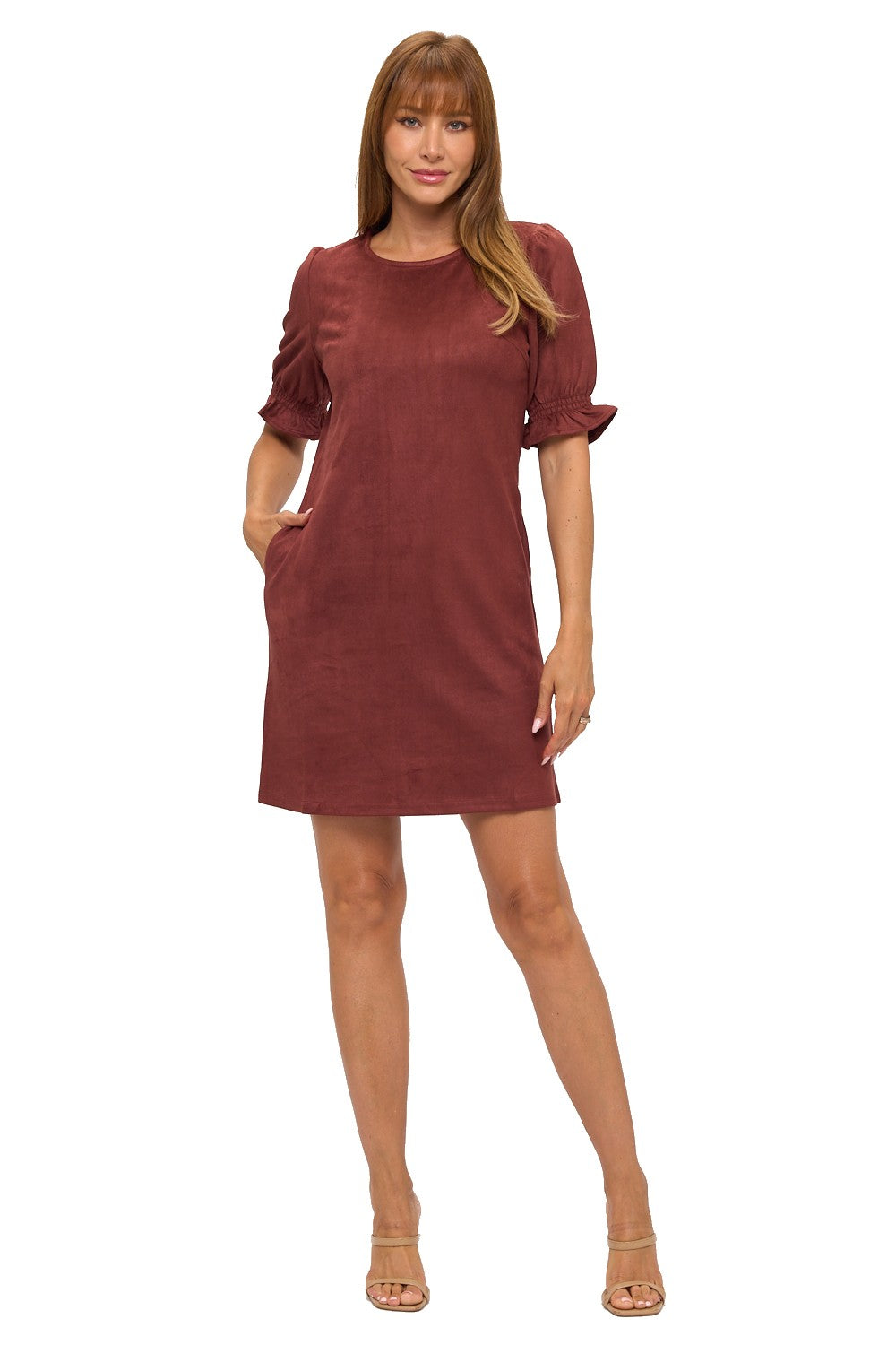 Rust Bliss Ruffle Sleeve Dress
