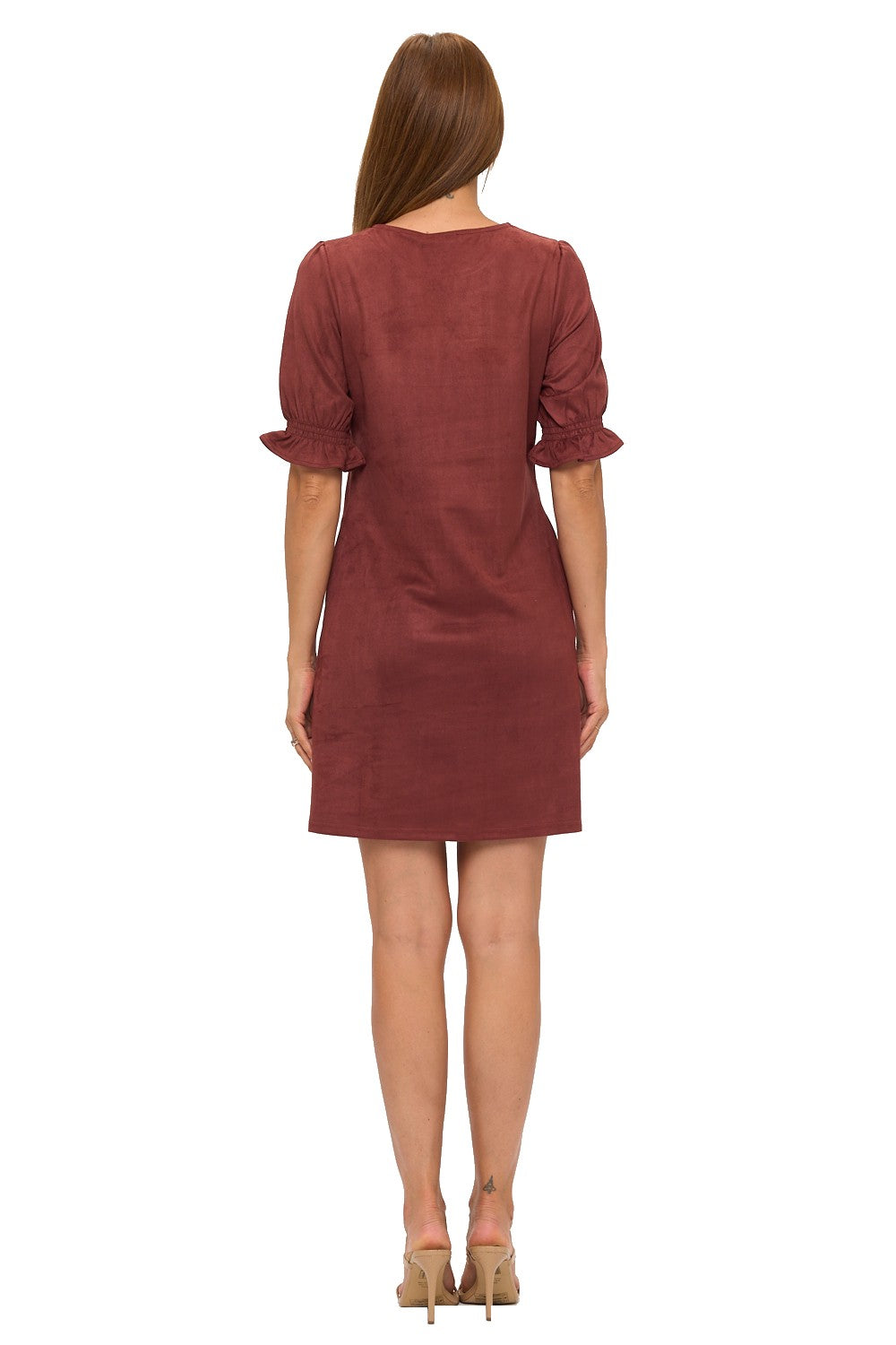 Rust Bliss Ruffle Sleeve Dress