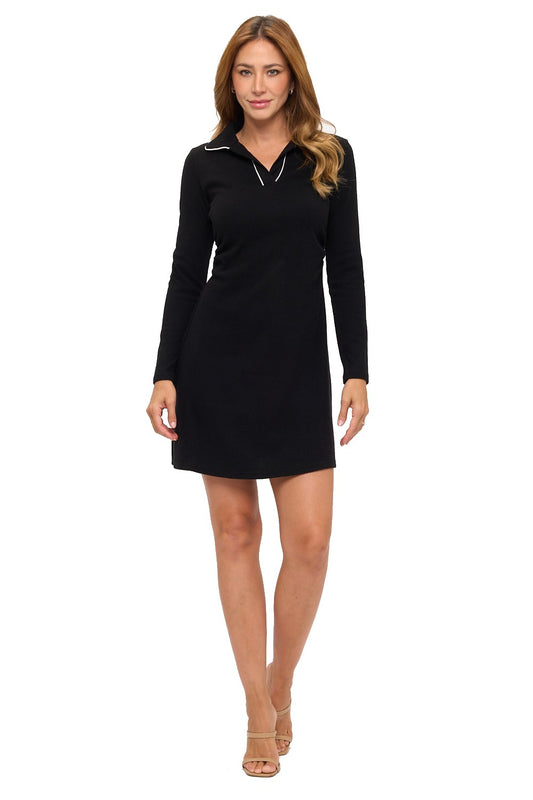 Elegant Black Polo Dress