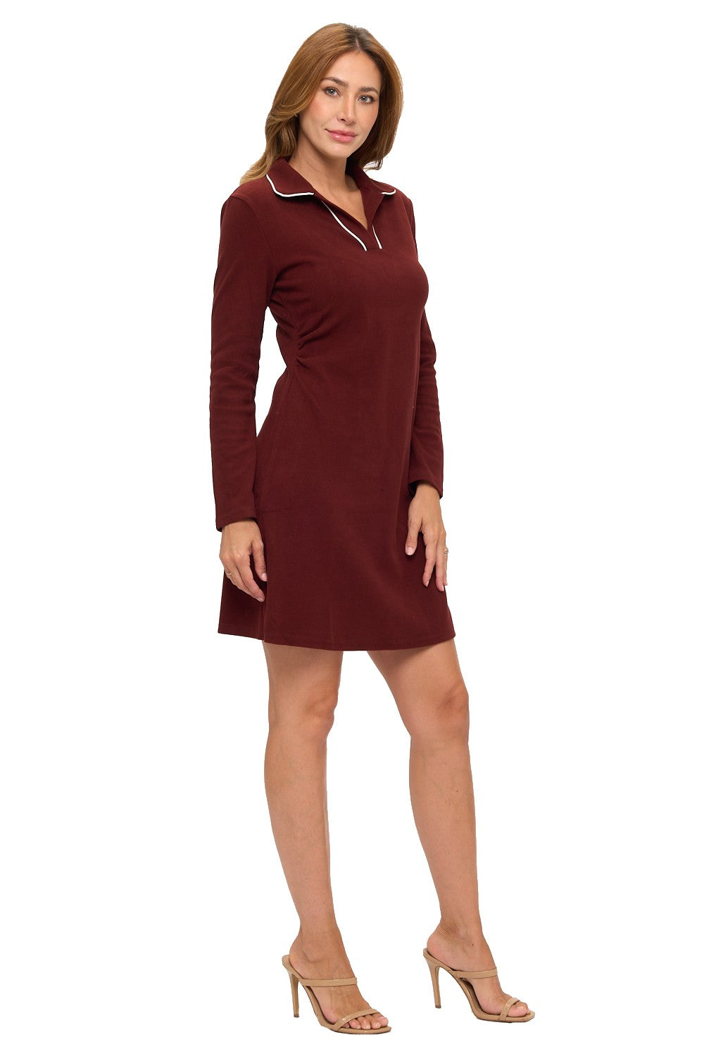 Elegant Burgundy Polo Dress