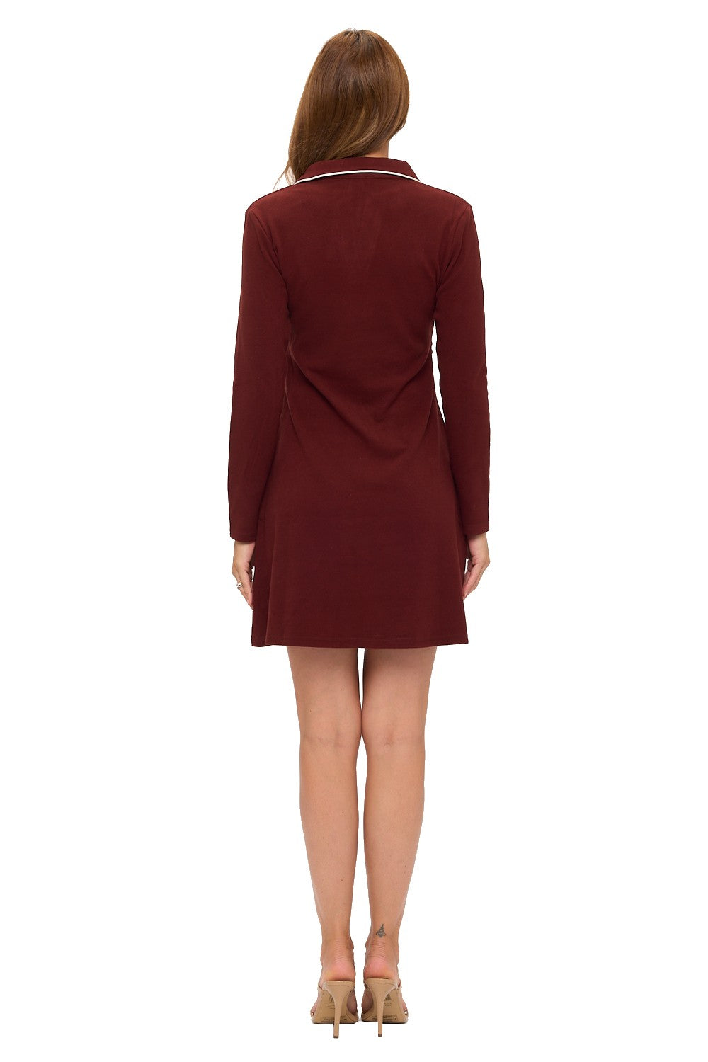 Elegant Burgundy Polo Dress