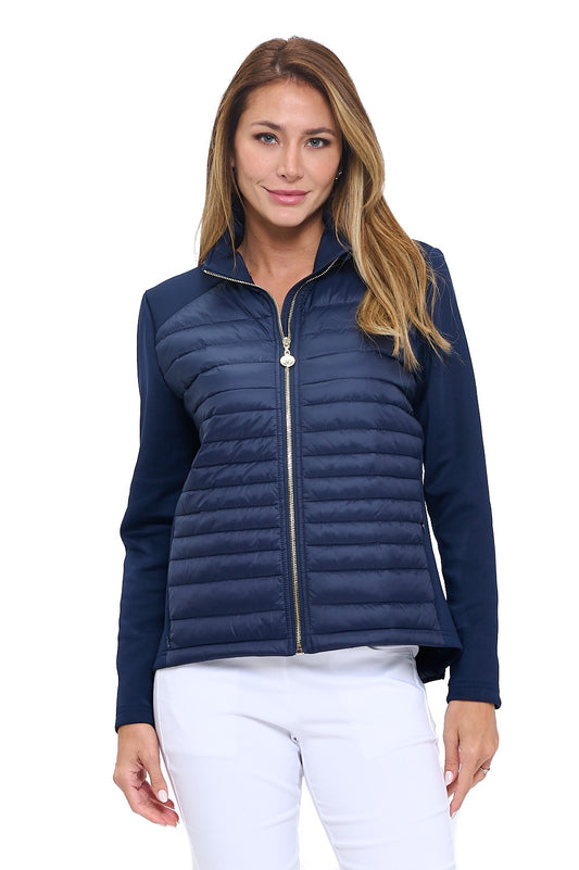 Navy Quilted Hybrid Golf Jacket