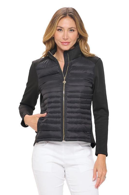 Black Quilted Hybrid Golf Jacket