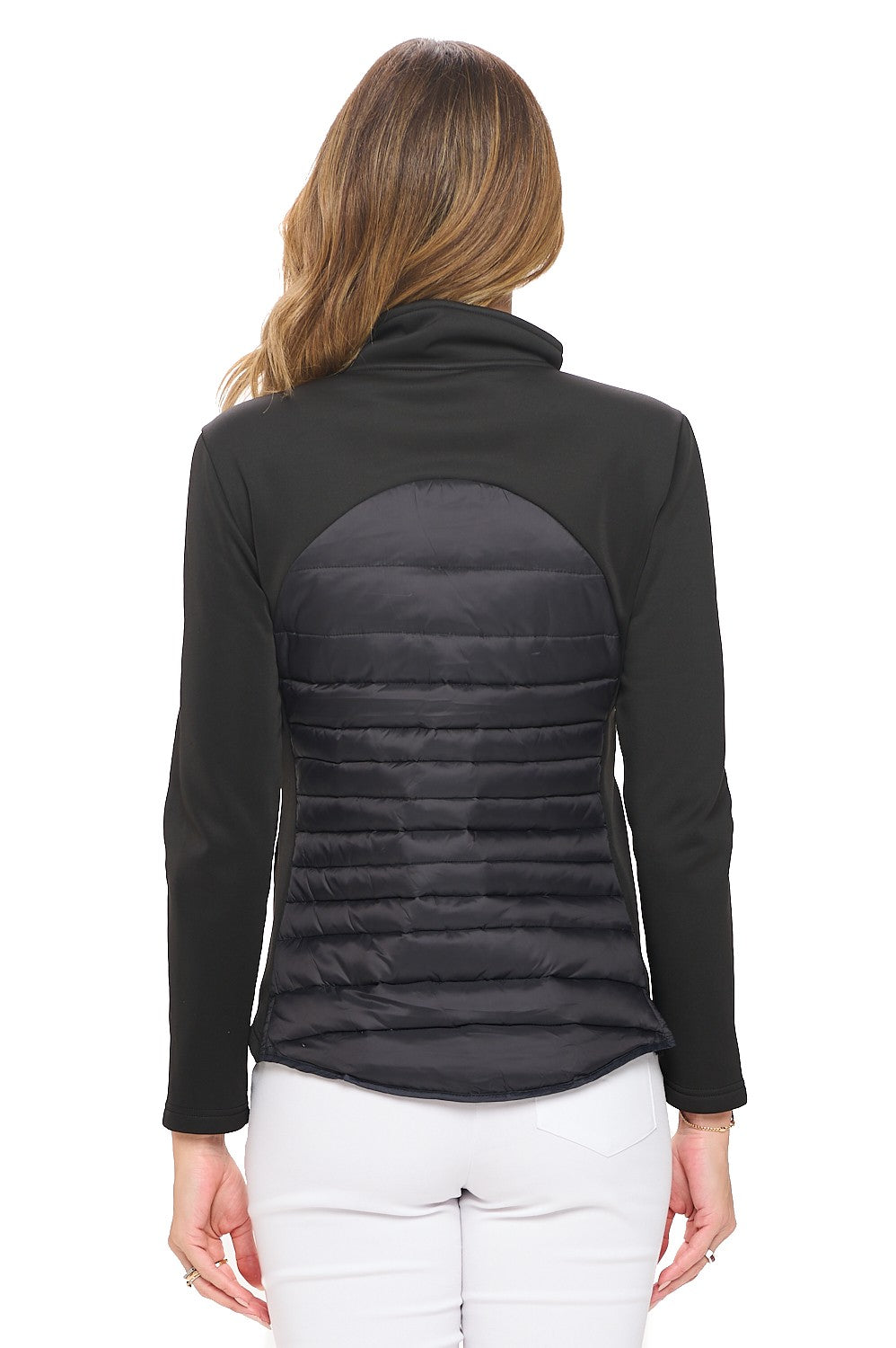 Black Quilted Hybrid Golf Jacket