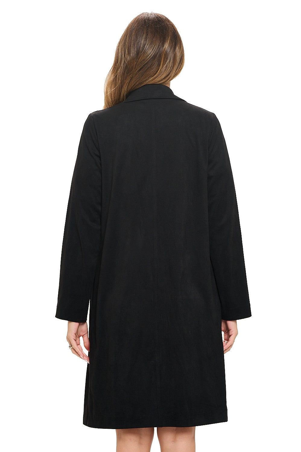 Black Luxe Coat - Long Sleeve Tailored Jacket