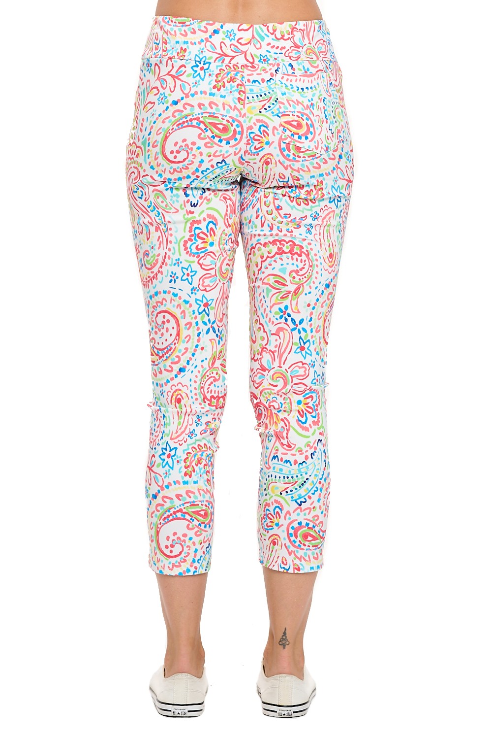 Paisley Paradise Capri Leggings - Multi-Color Print