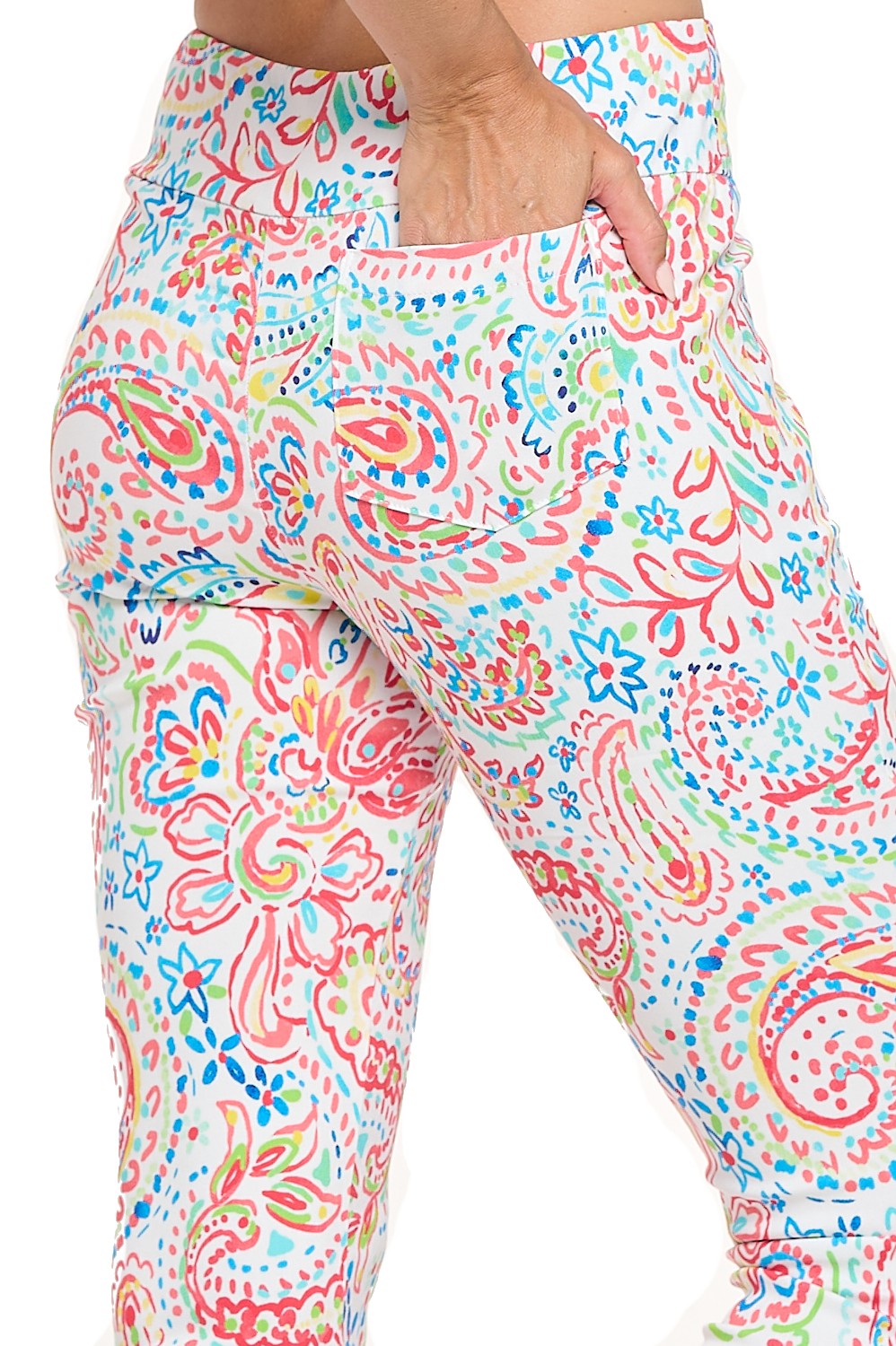 Paisley Paradise Capri Leggings - Multi-Color Print