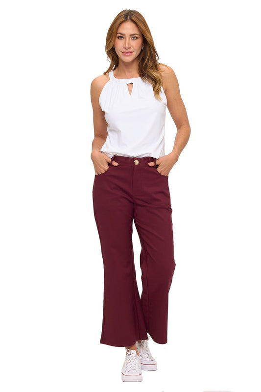 Chic Burgundy Flare Pants