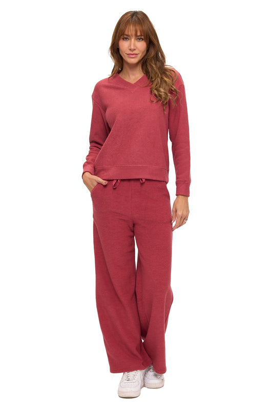 Rustic Rose V-Neck Lounge Set
