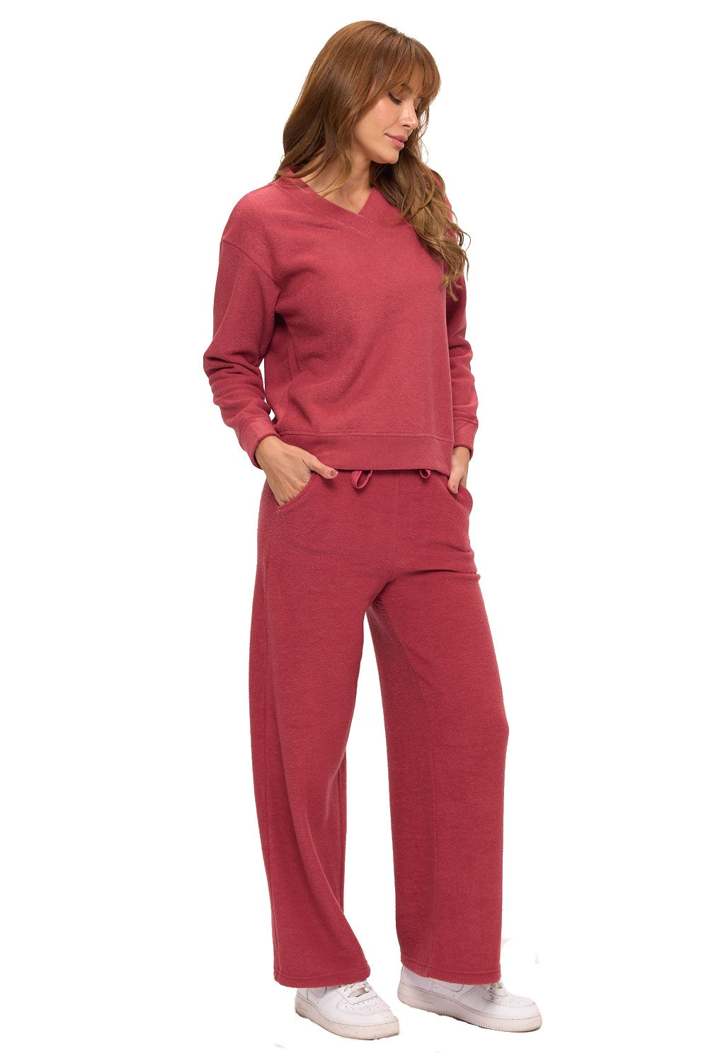 Rustic Rose V-Neck Lounge Set