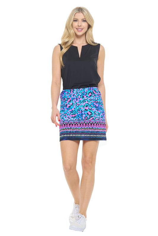 Printed Border Skort with Pockets