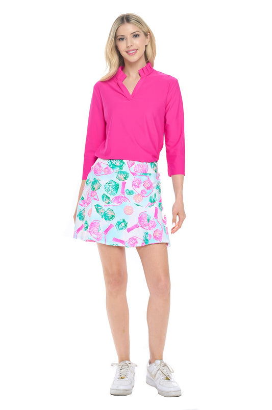 Seashell & Pickleball Print Skort