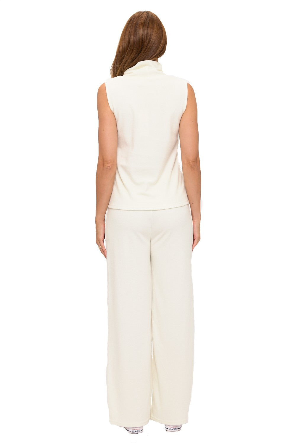 White Elegance Turtleneck Lounge Set
