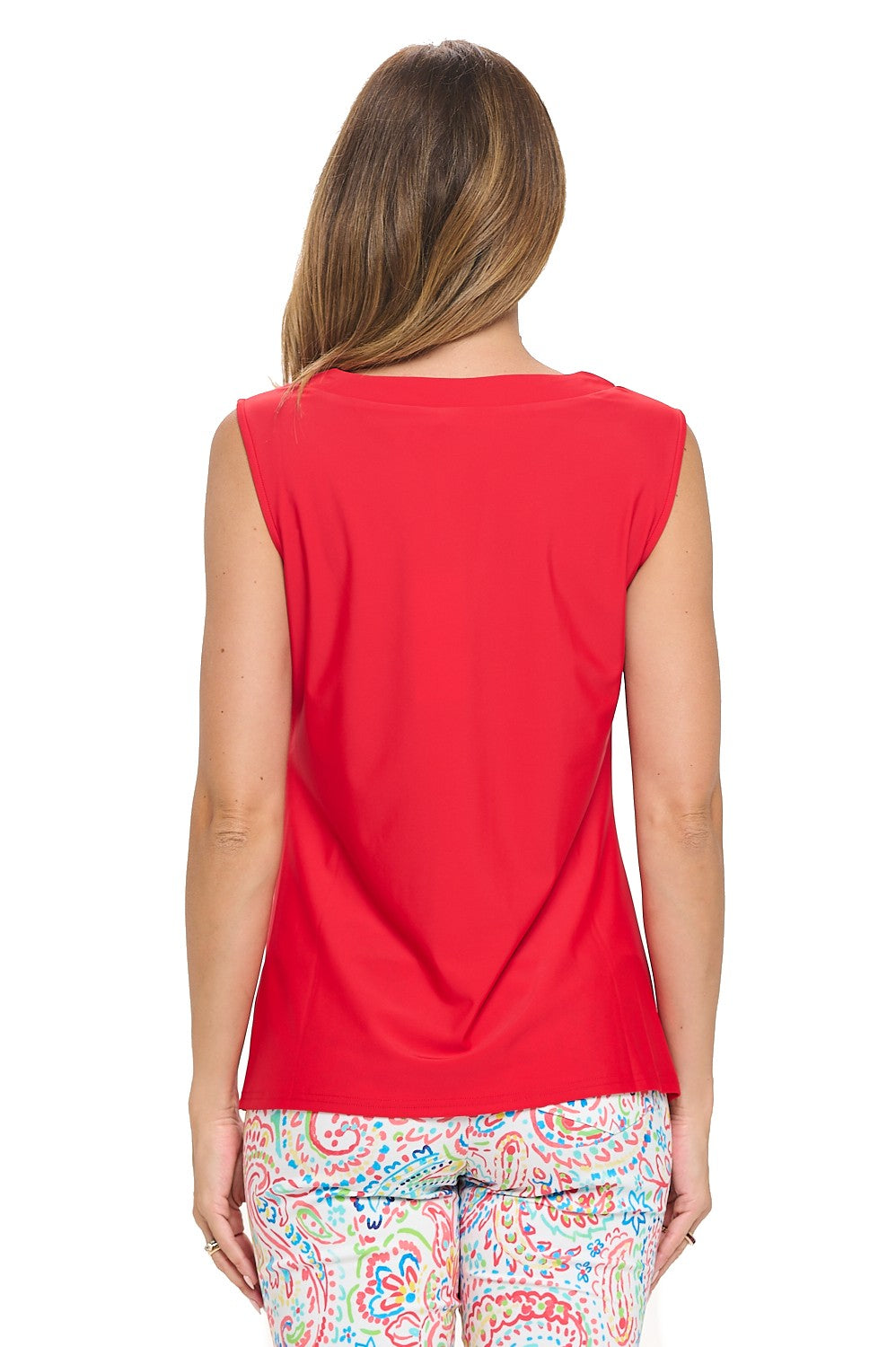 Red Hot Sleeveless Top with UPF 50+ Sun Protection