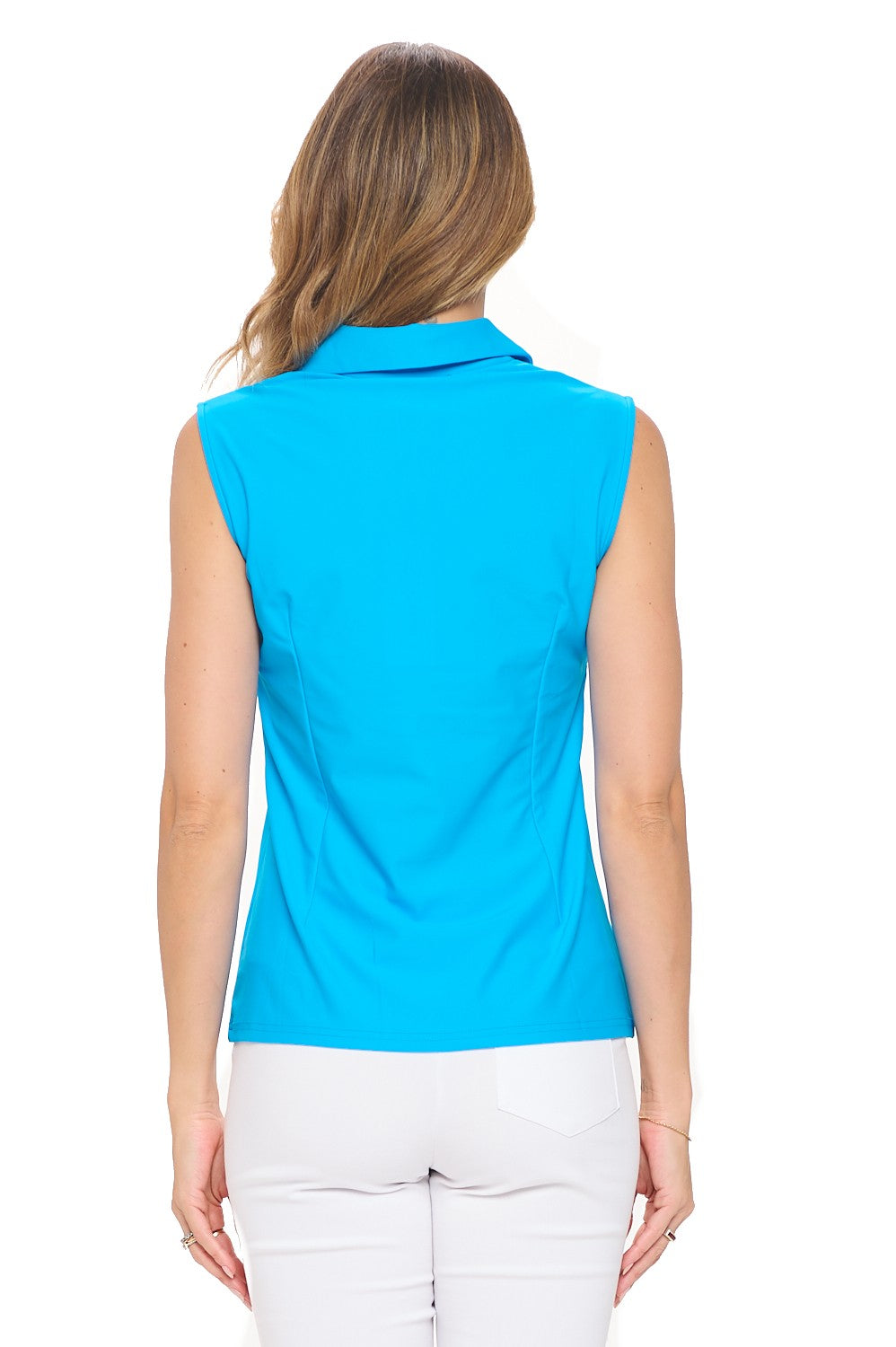 Turquoise Dream Polo Tank - Collared Sleeveless Top