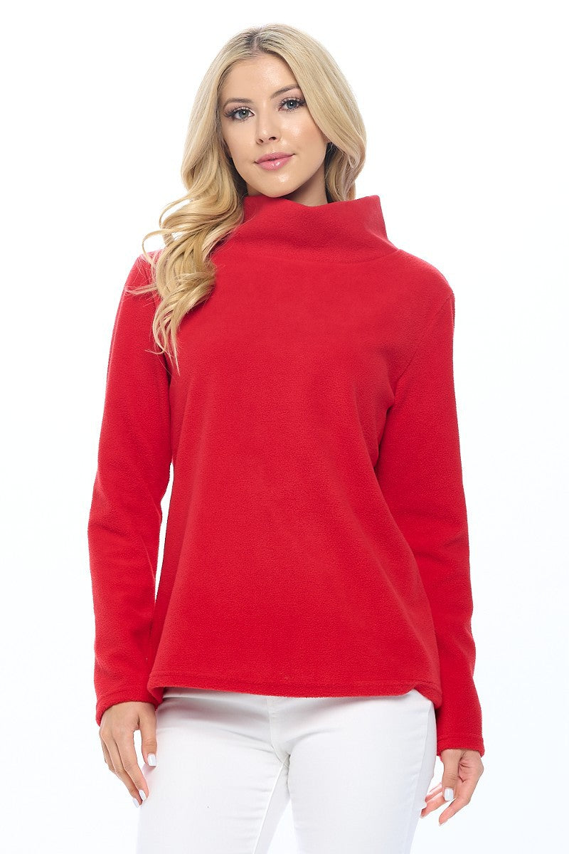 Red Dream Fleece - Long Sleeve Turtleneck