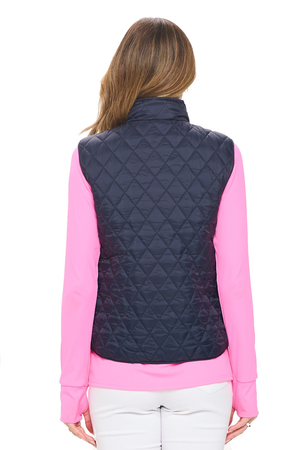 Classic Quilted Vest with Gold Zip