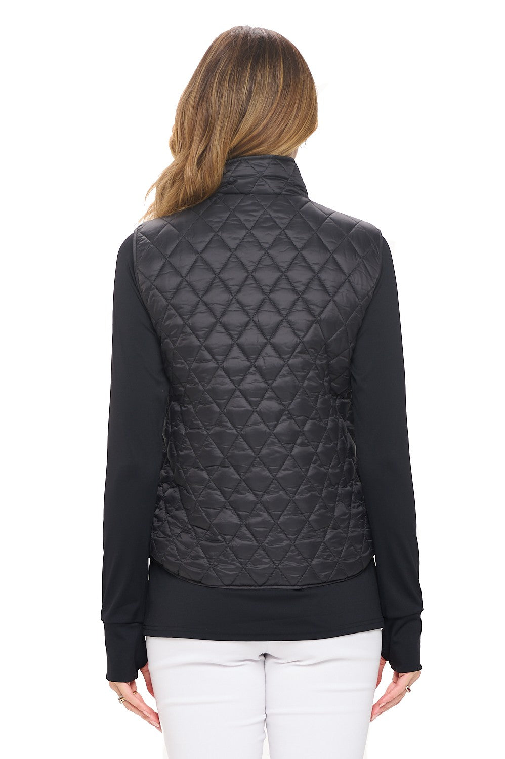Classic Quilted Vest with Gold Zip